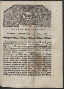 Gazeta Warszawska. R. 1779 Nr 99