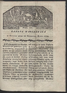 Gazeta Warszawska. R. 1779 Nr 101