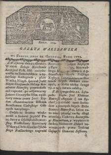 Gazeta Warszawska. R. 1779 Nr 104