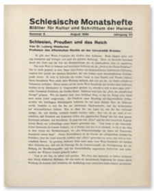 Schlesische Monatshefte : Blätter für Kultur und Schrifttum der Heimat. Jahrgang VII, August 1930, Nummer 8