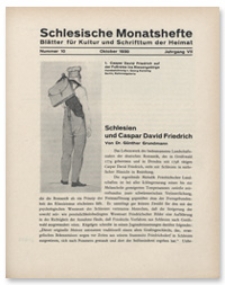 Schlesische Monatshefte : Blätter für Kultur und Schrifttum der Heimat. Jahrgang VII, Oktober 1930, Nummer 10
