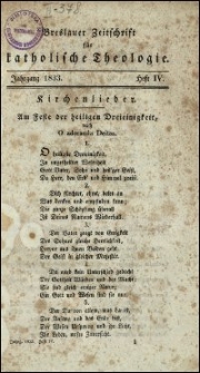 Breslauer Zeitschrift für katholische Theologie. Jhrg. 1833, H. 4-6