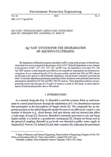 Ag+/S2O8 2– system for the degradation of aqueous flutriafol
