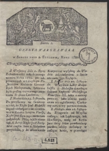 Gazeta Warszawska. R. 1780 Nr 1