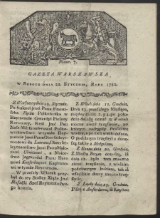 Gazeta Warszawska. R. 1780 Nr 7