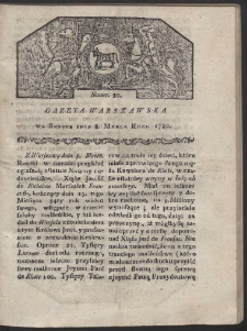 Gazeta Warszawska. R. 1780 Nr 20