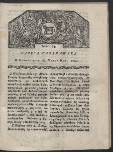 Gazeta Warszawska. R. 1780 Nr 23