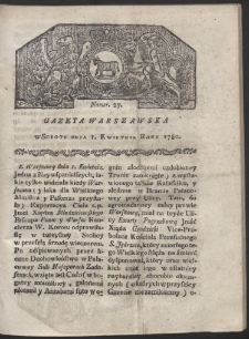 Gazeta Warszawska. R. 1780 Nr 27