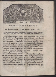 Gazeta Warszawska. R. 1780 Nr 32