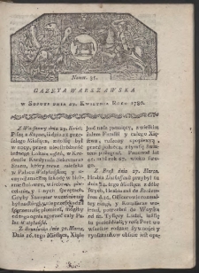 Gazeta Warszawska. R. 1780 Nr 35