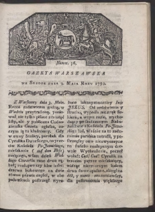Gazeta Warszawska. R. 1780 Nr 36