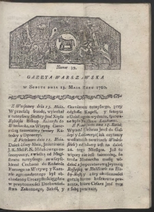 Gazeta Warszawska. R. 1780 Nr 39
