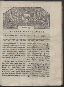 Gazeta Warszawska. R. 1780 Nr 47