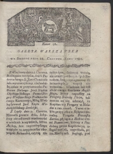 Gazeta Warszawska. R. 1780 Nr 52