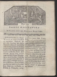 Gazeta Warszawska. R. 1780 Nr 70