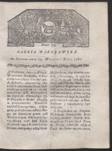 Gazeta Warszawska. R. 1780 Nr 74