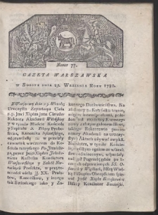 Gazeta Warszawska. R. 1780 Nr 77