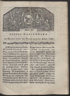Gazeta Warszawska. R. 1780 Nr 86