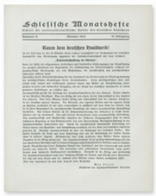 Schlesische Monatshefte : Blätter für Nationalsozialistische Kultur des Deutschen Südostens. 10. Jahrgang, Oktober 1933, Nummer 10