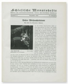 Schlesische Monatshefte : Blätter für Nationalsozialistische Kultur des Deutschen Südostens. 10. Jahrgang, Dezember 1933, Nummer 12