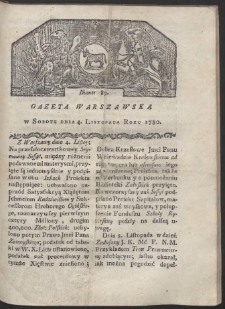 Gazeta Warszawska. R. 1780 Nr 89