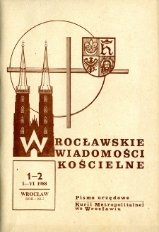 Wrocławskie Wiadomości Kościelne. R. 41 (1988), nr 1/2