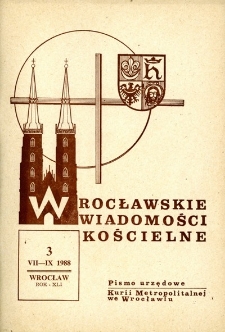 Wrocławskie Wiadomości Kościelne. R. 41 (1988), nr 3