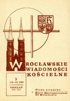 Wrocławskie Wiadomości Kościelne. R. 42 (1989), nr 3