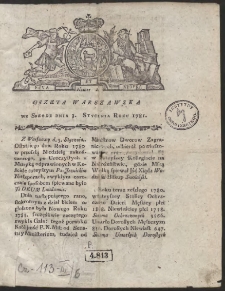 Gazeta Warszawska. R.1781 Nr 1
