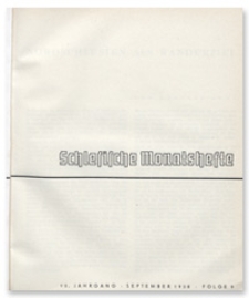 Schlesische Monatshefte. 15. Jahrgang, September 1938, Folge 9