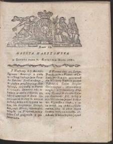 Gazeta Warszawska. R.1781 Nr 28