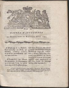 Gazeta Warszawska. R.1781 Nr 29