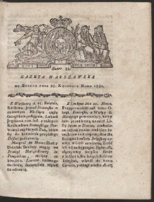 Gazeta Warszawska. R.1781 Nr 33