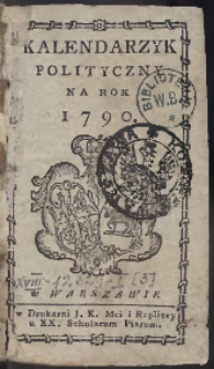 Kalendarzyk Polityczny Na Rok 1790