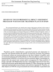 Review of the environmental impact assessment process of wastewater treatment plants in Spain