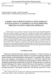 Carbon and nutrient removal from domestic wastewaters in a modified 5-stage Bardenpho process via fuzzy modeling approach