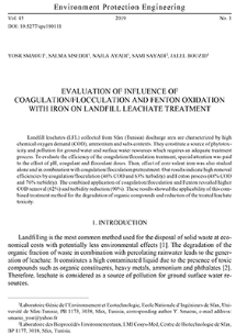 Evaluation of influence of coagulation/flocculation and Fenton oxidation with iron on landfill leachate treatment