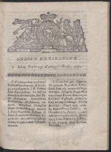 Gazeta Warszawska. R.1782 Nr 16