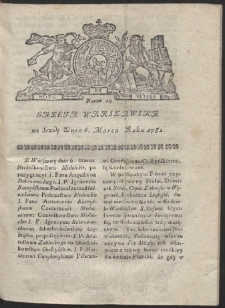Gazeta Warszawska. R.1782 Nr 19
