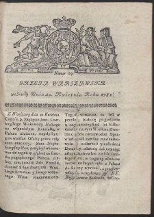 Gazeta Warszawska. R.1782 Nr 29