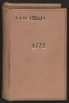 Kalendarz Warszawski Na Rok 1772 [&hellip;]