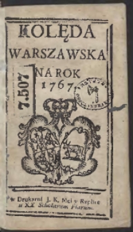 Kolęda Warszawska Na Rok 1767