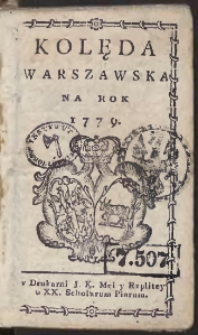 Kolęda Warszawska Na Rok 1779