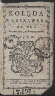 Kolęda Warszawska Na Rok 1780