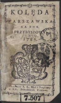 Kolęda Warszawska Na Rok 1783