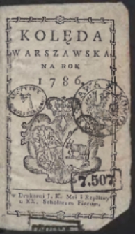 Kolęda Warszawska Na Rok 1786