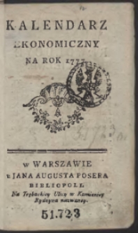 Kalendarz Ekonomiczny Na Rok 1777 [&hellip;]