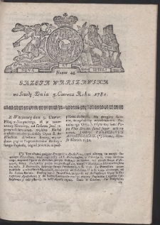 Gazeta Warszawska. R.1782 Nr 45