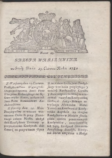 Gazeta Warszawska. R.1782 Nr 49