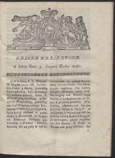 Gazeta Warszawska. R.1782 Nr 62